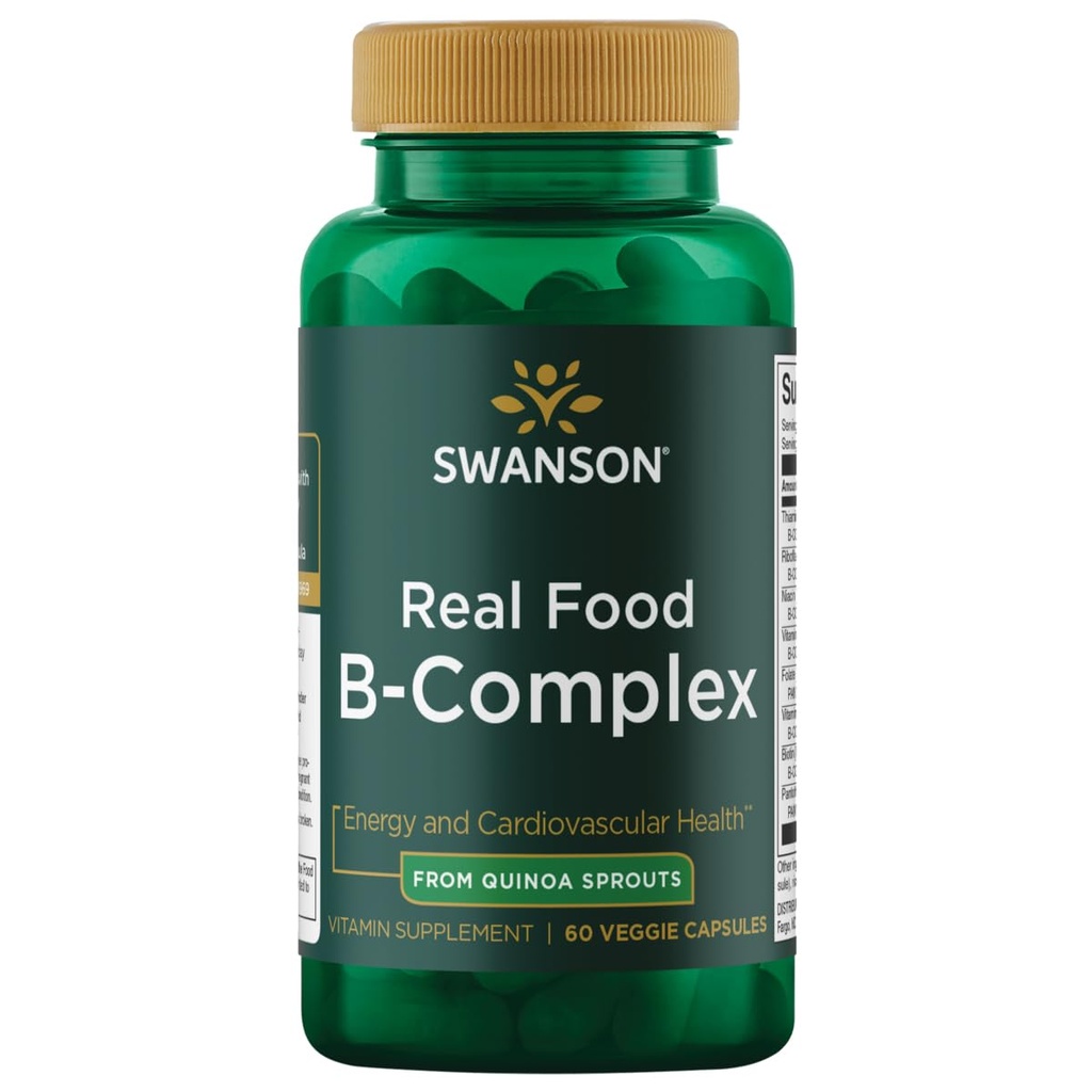 Swanson Real Food Vitamin B- Complex 60 Veg Kapsler