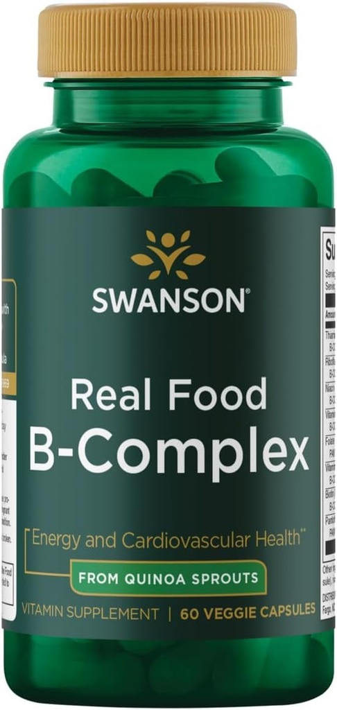 Swanson Real Food Vitamin B- Complex 60 Veg Kapsler