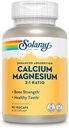 SOLARAY Calcium Magnesium Supplement, Magnesium & Calcium Kosttilskud til kvinder og mænd, 2: 1 Ratio, Knoglesundhed & Styrke, Vegan, Høj Absorption, 60- Day Garanti, 22 Servere, 90 VegCaps