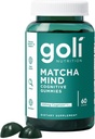 Goli Matcha Mind Gummies - 60 Greve - Green Tea Leaves Powder med Cognizin for fokus, opmærksomhed og hjerne sundhed, Vegan, Non- GMO, Gluten- Free & Gelatine Free.
