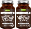 Methylerede kvinders Multivitamin + Mænds Multivitamin Bundle, MTHFR tillæg med aktive B- vitaminer, Clean Label & Vegan, 180 tabletter, af Igennus