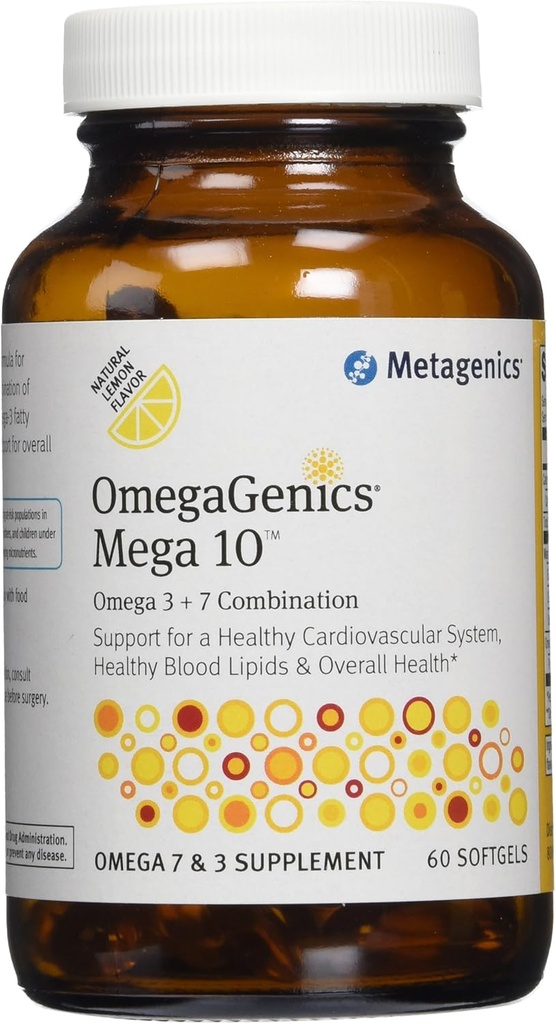 Metagenics - OmegaGenics Mega 10 Omega 7 + 3 Kombination - 60 Softgel- 2 Pack