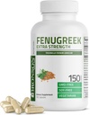 Bronson Fenugreek frø pulver kapsler Ekstra styrke, Trigonella Foenum- Graecum, Non- GMO, Soy- Free, Vegetar, 150 kapsler