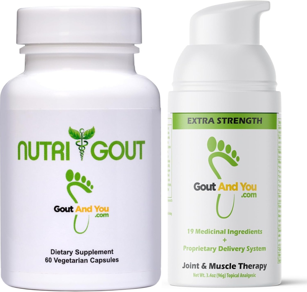 NutriGout Urisyre supplement og ekstra styrke fælles discomfort Relief Topical Cream