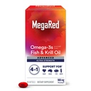 Megared Omega-3 Fish & Krill Oil Supplement 900mg - MegaRed Advanced 4in1, 60 softels, 2x Mere Omega-3, hjerte, fælles, hjerne og øje supplement, rød, 60 Greve