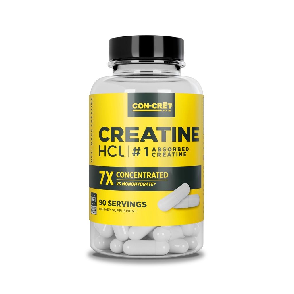 CON- CRET Creatinine HCl Capsules Б124; Muscle, Cognitive, Cellular Energy Support Б124; Ingen Bloating eller Crampiles Б124; USA Made & NSF Certified Decision 124; Creatinine Pills (90 ct)