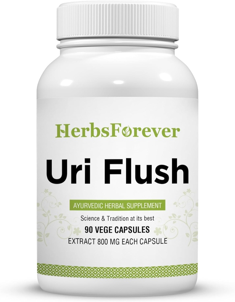 Herbsevery- Flush Capsules Ayurvedic Herbal Supplement Support Sund Nyre Funktion og Urinary Tract Funktion 90 Vege Kapsler 800 Mg Hver