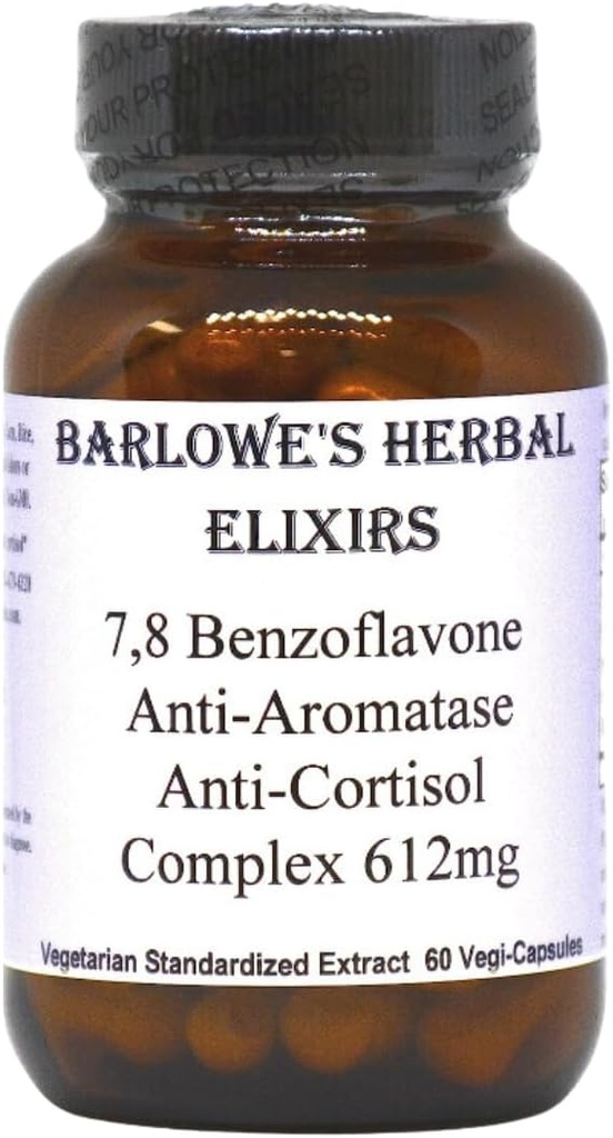 7,8 Benzoflavone < 124; 612mg Per Kapsel > 124; 60 Veggie Kapsler > 124; Anti Aromatase Anti Cortisol > 124; Hormonal balance, kognitiv funktion, & Heart Health Support > 124; Glaskolbe > 124; Stearate- Free
