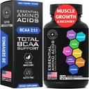 Essential Aminosyrer Supplement for kvinder & mænd - Vegan BCAA Aminosyre Kompleks for muskelvækst med alle 9 BCAAs Essential Aminos - Advanced Workout Power & Recovery Formel - 120 EAA BCAA piller