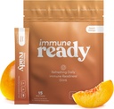 Immunready ™ Elektrolytter Powder Pakker - Immunitet Boost Drink Mix med C-vitamin, Zink Picolinat, Inulin Powder & Beta Glucan - Sugar- Free Peach- Mango, 15 Servere