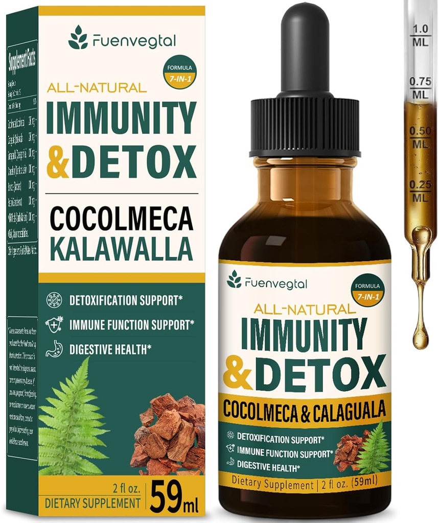Cocolmeca Bark Immunitet & Detox Drop, Urteudtræk med Polypodium Leucotomos Sarsaparilla Milk Thistle Supplement Support Afgiftning, immunsystem, fordøjelsessygdomme. 2oz