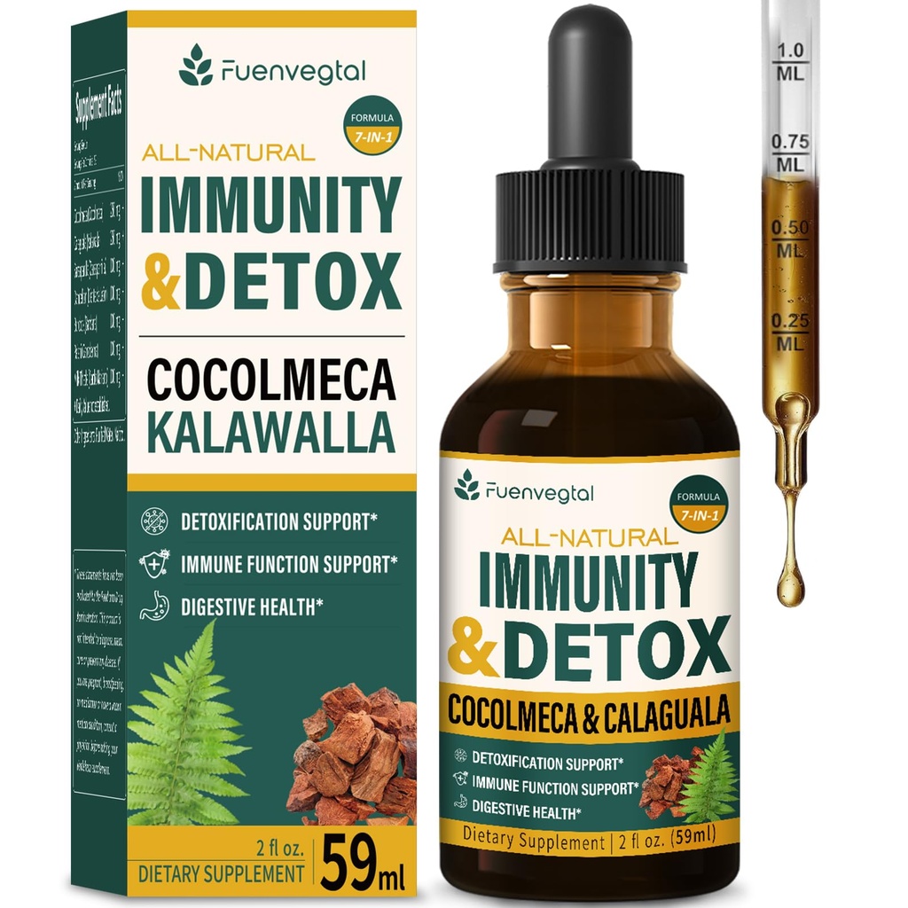 Cocolmeca Bark Immunitet & Detox Drop, Urteudtræk med Polypodium Leucotomos Sarsaparilla Milk Thistle Supplement Support Afgiftning, immunsystem, fordøjelsessygdomme. 2oz