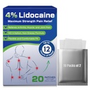 Uposiut 4% Lidocain Patches, 20 Greve Patches Maksimal Styrke Lidocain Patches (20 Patches), for Muskel Smerte Relief i Halsen, Skuldre, Tilbage, Knæler, og Anks, 12 timers Smerte Relief- 012345