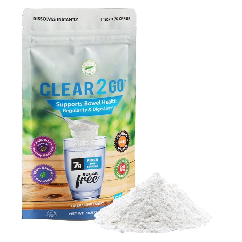 Ernæringsmæssige designs Prebiotic Fiber supplement pulver - Inulin Opløselig Fiber - Alle naturlige sukker & Gluten gratis kostfibre - Daglig fiber til tarm sundhed Clear 2 Go - 15.8 Oz