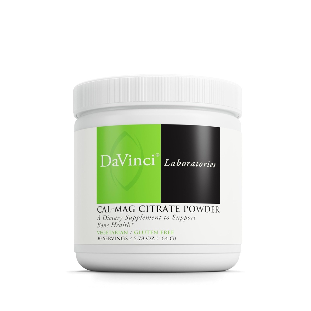 DAVINCI Labs Cal- Mag Citrate Powder - Understøtter Bone Health * - Kosttilskud med vitamin D2, Magnesium & Calcium - Vegetar - Gluten- Free - 30 Servere