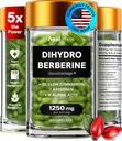 Dihydroberberine supplement - Dehydro berberine Organic - Super berberine tillæg med Ceylon kanel & R Alpha Lipoic Acid & Apigenin - Hydroberberine 120 caps (1 pakke)