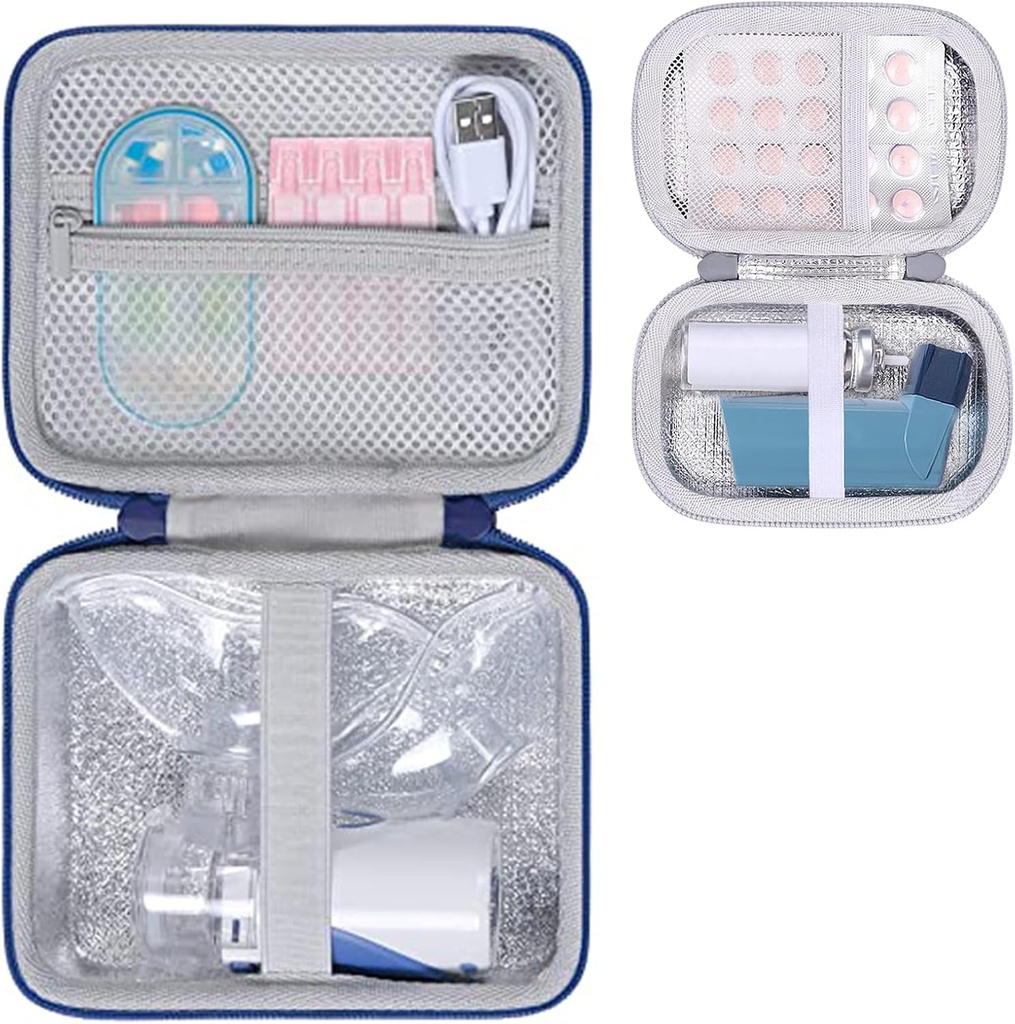 Aenllosi Hard Case for Asthma Inhaler og Portable Nebulizer