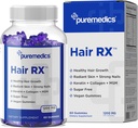 HairRX Biotin 6000mcg Vegansk gummies for smukke hår og negle - Collagen, Panthonthensyre, jod, Bambus, kokosolie, zink, MSM for kvinder & mænd (1 måned Tilgang)