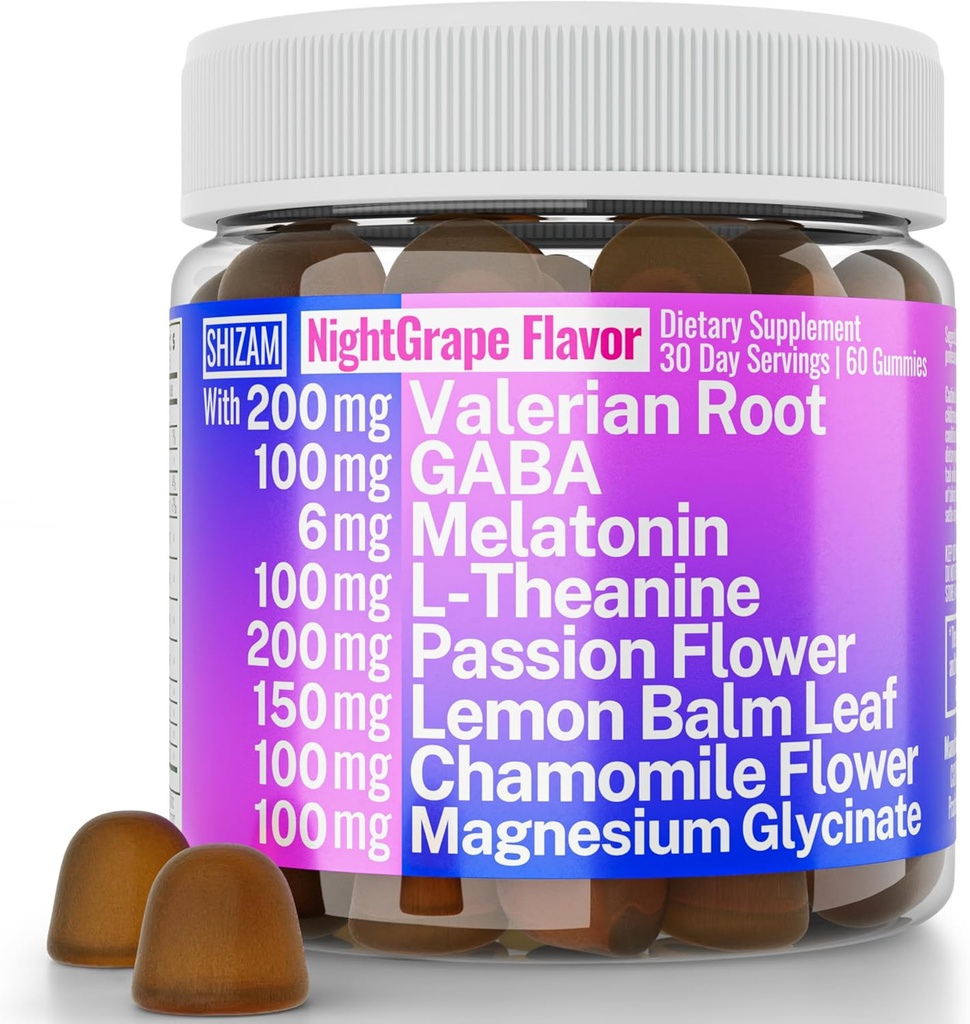 SHIZAM Valerian Root Kamille Gummies, Støtte til rolig & stress for børn og voksne, Kapsler Tincture Extract Drops piller Chewables Tea Liquid Alt, supplement, Valarian Roots Organic Sleep 500mg Herb