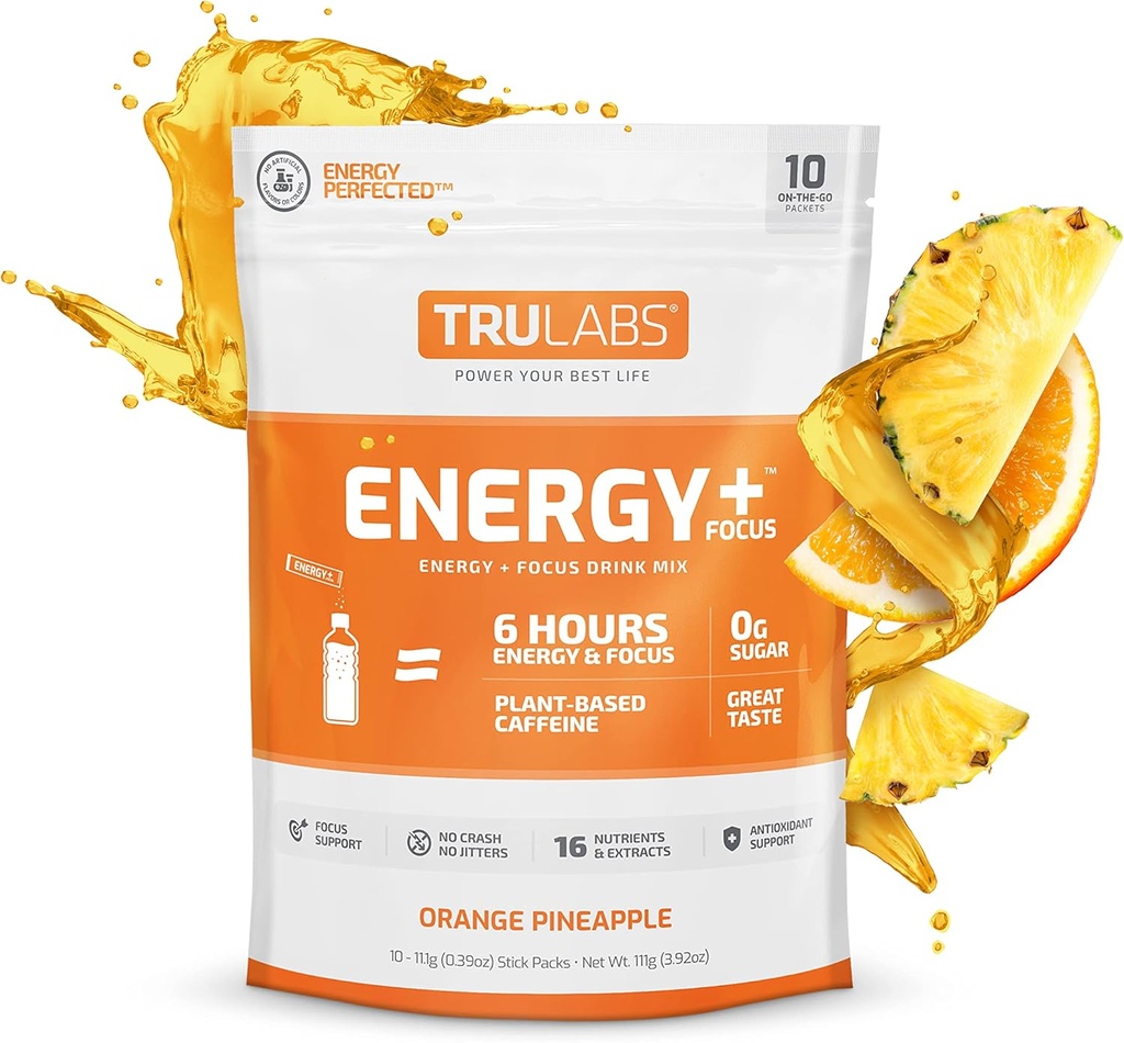 TRULABS Endurance, Energy + Focus, Pulveriseret Drink Mix, Orange Ananas (10ct)