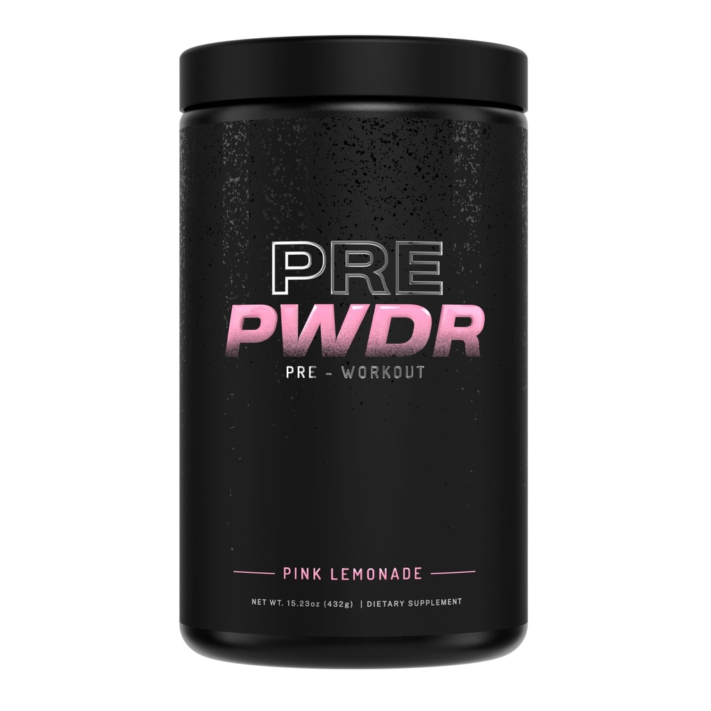 PWDRS Pre- Workout Powder, All Natural Pre Workout for Energy, Pump, Endurance & Strength, med koffein (Pink Lemonade)