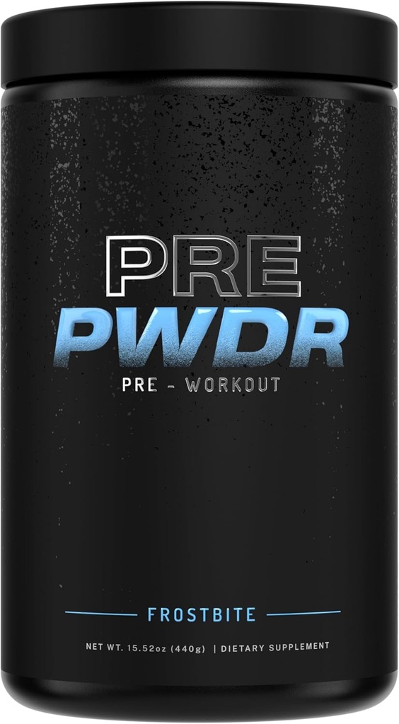 PWDRS Pre- Workout Powder, All Natural Pre Workout for Energy, Pump, Endurance & Strength, med koffein (Frostbite)