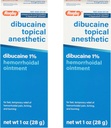 Rugby Dibucaine Topical Anesthetic 1% Hemorrhoid Ointment - Pain Relief Cream for Itching and Burning, Hemorrhoid Treatment, Anti Itch Cream 1 Oz (2 Pack)