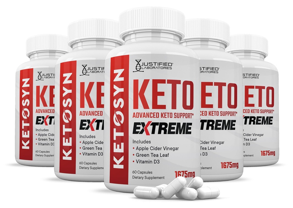 (5 Pack) Ketosyn Keto ACV Extreme Pills 1675 MG Keto Support Kapsel Alternativ til Keto ACV Gummies Formuleret med Apple Cider Vinegaard Extra Virgin Olivenolie Powder Green Tea Leaf 300 Kapsler