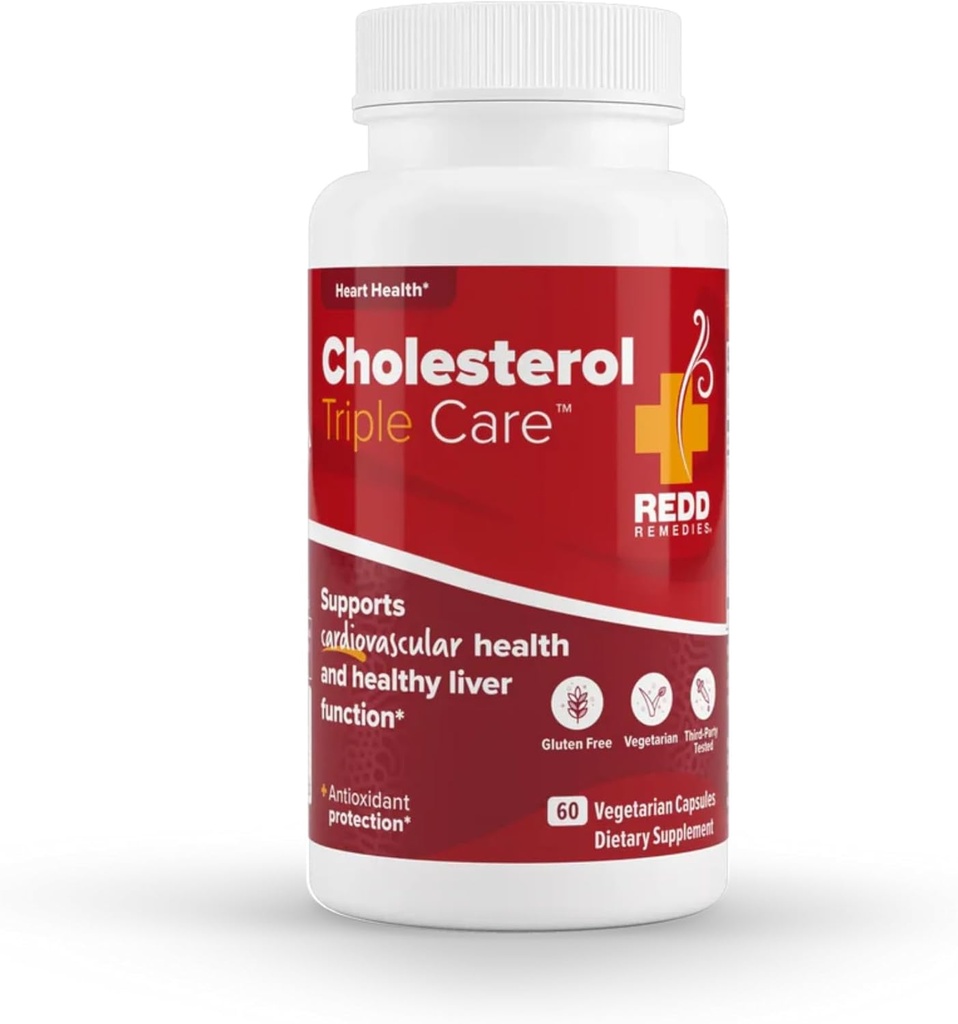Redd Remedies, Cholesterol Triple Care, Supports Healthy Cholesterol Levels and Liver Function, 60 Vegetarian Capsules