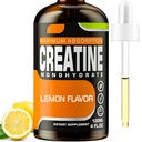 Creatinmonohydrat, flydende kreatin til muskelmasse, styrke, glute, booty & endurance - Creatin for kvinder og mænd med hydrolyseret kollagen & trehalose - 120 ml Creatinine HCl (Lemon Flavor)