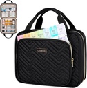 Leudes Travel Pill Flaske Organizer, Medicin Organizer og Opbevaring, Home Medication Bag, Cases, Carrier til piller, Vitamin, Fish Oil, Kosttilskud til kvinder og mænd (stor, sort)