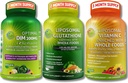 Total immun, Hormonal & Antioxidant Support Bundle for Women & Men - Liposomal Glutathione 500mg + Liposomal Vitamin C 1500mg + DIM 200mg med BioPerine ® & Crucifereous Whole Foods - Vegan & Non- GMO
