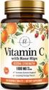 C-vitamin Supplement 1000mg - Ekstra styrke med Rose Hips Bioflavonoider - Sugar Free Vitamin C Chewable Pills, Nature 's Vit C for immunforsvar & antioxidant Protection - 60 tyggetabletter