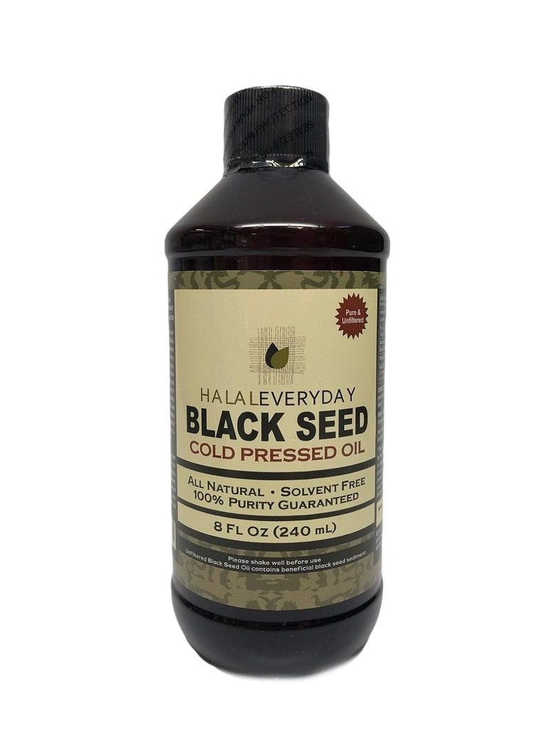 Pure Black Seed Oil - 32oz - 2-16oz Flasker med 100% Pure and Cold Pressed Black Seed - NON- GMO og Vegan - Nigella Sativa - 100% Hexane Free - Halal Certified - Special Food Grade Plastic Flaske