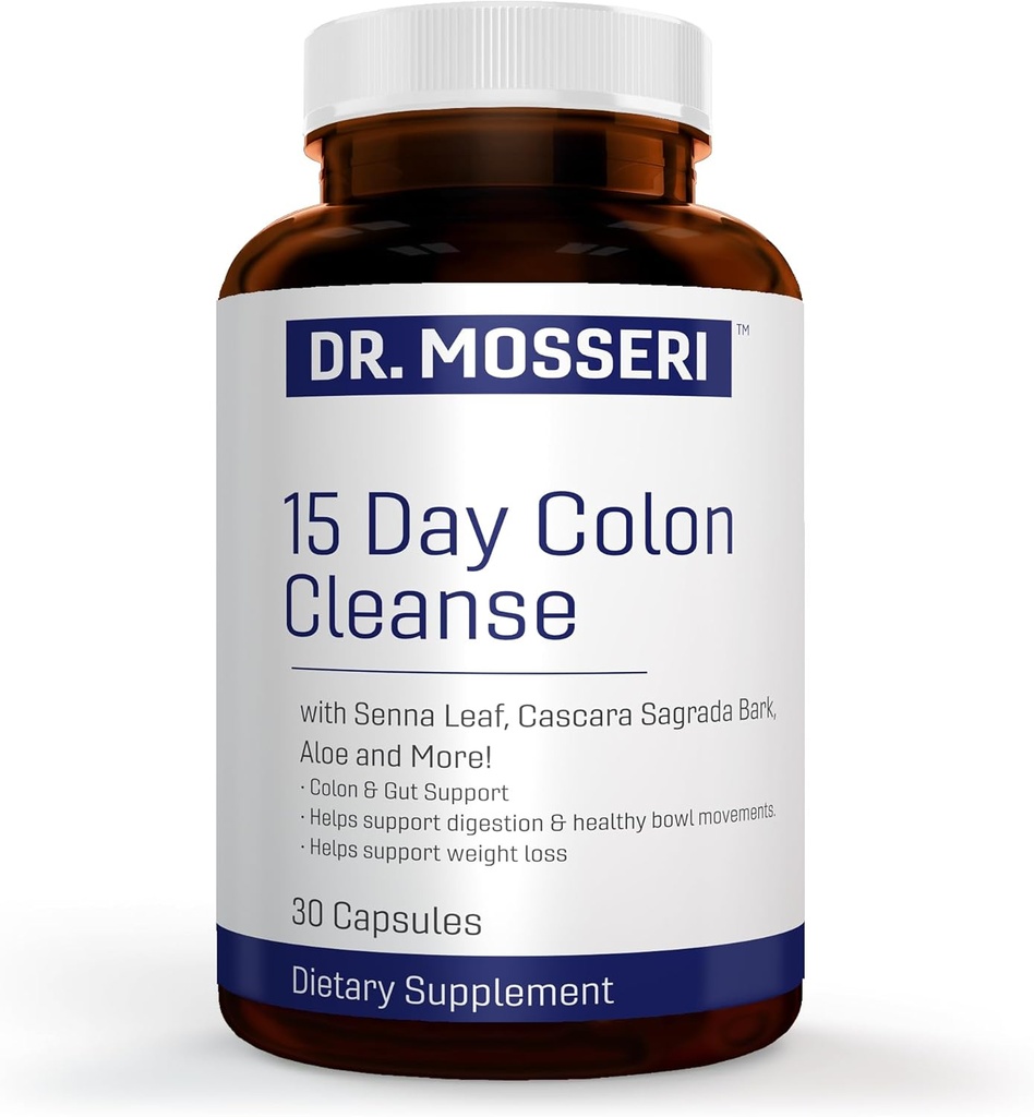 15-Day Colon Cleanse & Detox til vægttab, Gut sundhed, fordøjelse og tarmstøtte - Relieves Forstoppelse, Bloating & Understøtter Metabolisme - med Senna Leaf, Aloe & Psyllium Husk.