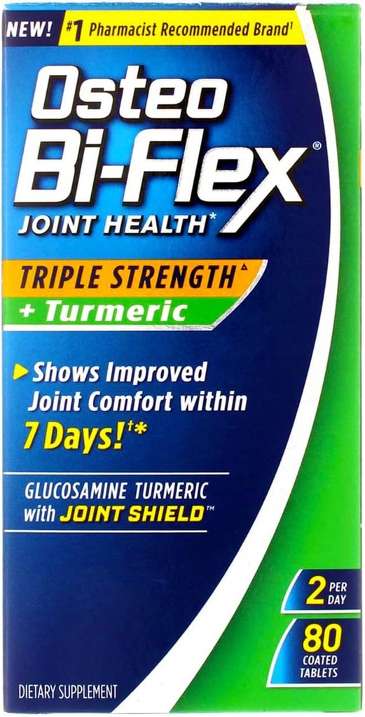 Osteo Bi- Flex Triple Strength + Gurkemeje, 80 Greve (pakke med 2)