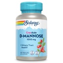 SOLARAY D- Mannose 1000mg med CranActin Cranberry Extract - D Mannose og Cranberry tillæg med C-vitamin - Understøtter urinvejssundhed - Vegan, 60- dag garanti