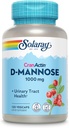 SOLARAY D- Mannose 1000mg med CranActin Cranberry Extract - D Mannose og Cranberry tillæg med C-vitamin - Understøtter urinvejssundhed - Vegan, 60- dag garanti