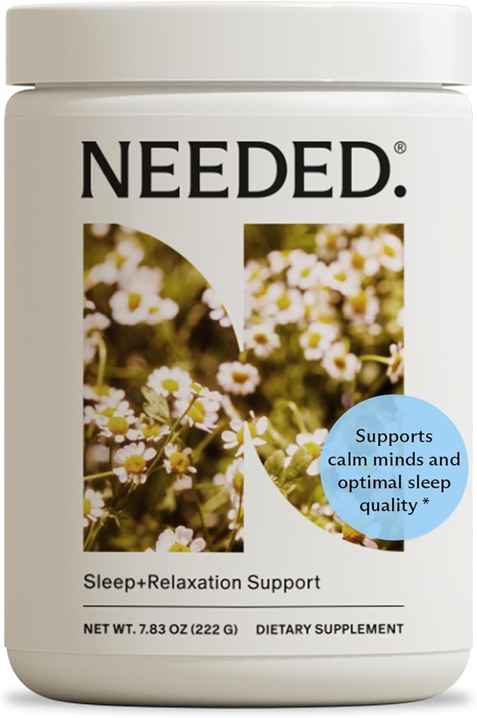 Needed. Sleep and Relaxation Support - Chamomile Powder for Relaxation and Magnesium Powder for Sleep Support, Safe and Effective Nutrients & Botanical Blend for Calm Sleep Supplement - 30-Day Supply