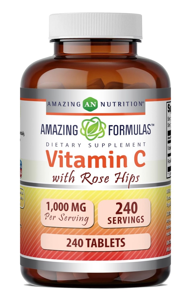 Amazing Formulas C-vitamin med Rose HIPS Supplement 124; 1000 Mg