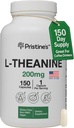 PRISTINE 'S L Theanin Sleep Quality Support Amino Acid Supplement - 200MG 150 Day Supply - Afslapning & Mood Support Kapsler - Vegan Non- GMO & Gluten Free