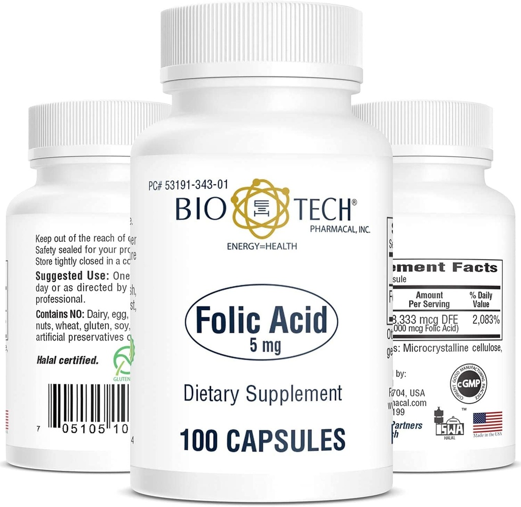 Bio- Tech pharmacal folinsyre (5mg, 100 greve)