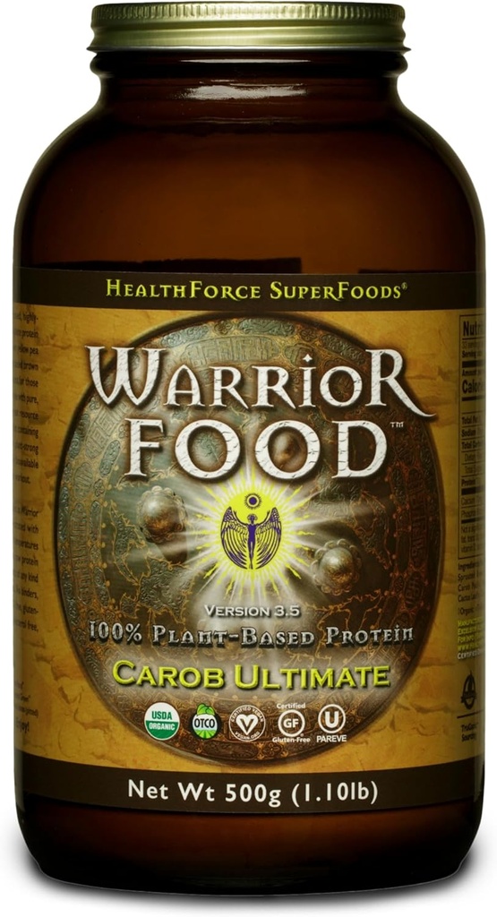 HUMLE SUPERFODS Warrior Food Protien Powder - Carob Flavor - 500 Bedste