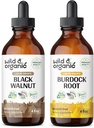 Wild & Organic Black Walnut Tinktur 4 fl oz & Burdock Root Tinktur 4 fl oz