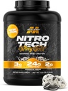 Muscletech Whey Protein Powder (Cookies & Cream, 5LB) - Nitro- Tech Whey Protein Isolate Smoothie Mix for Lean Muscle & Recovery - 24g af Whey Gold Protein for kvinder & mænd - Packaging May Vary