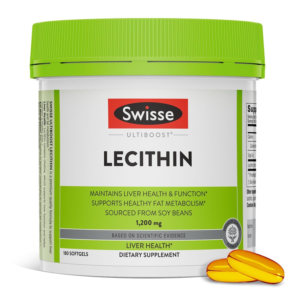 Swisse Soy Lecithin 1200mg Softgels Capsules Name 124; vedligeholder leversundhed og funktion *