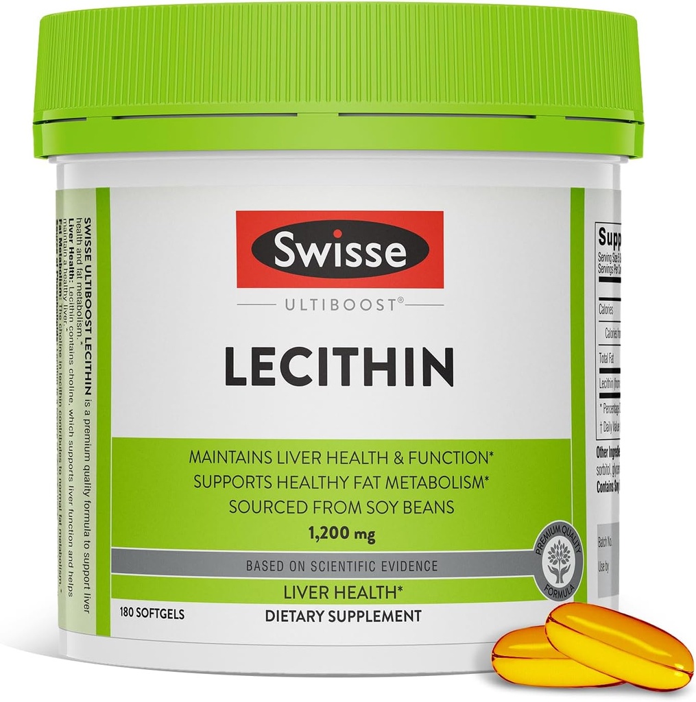 Swisse Soy Lecithin 1200mg Softgels Capsules Name 124; vedligeholder leversundhed og funktion *