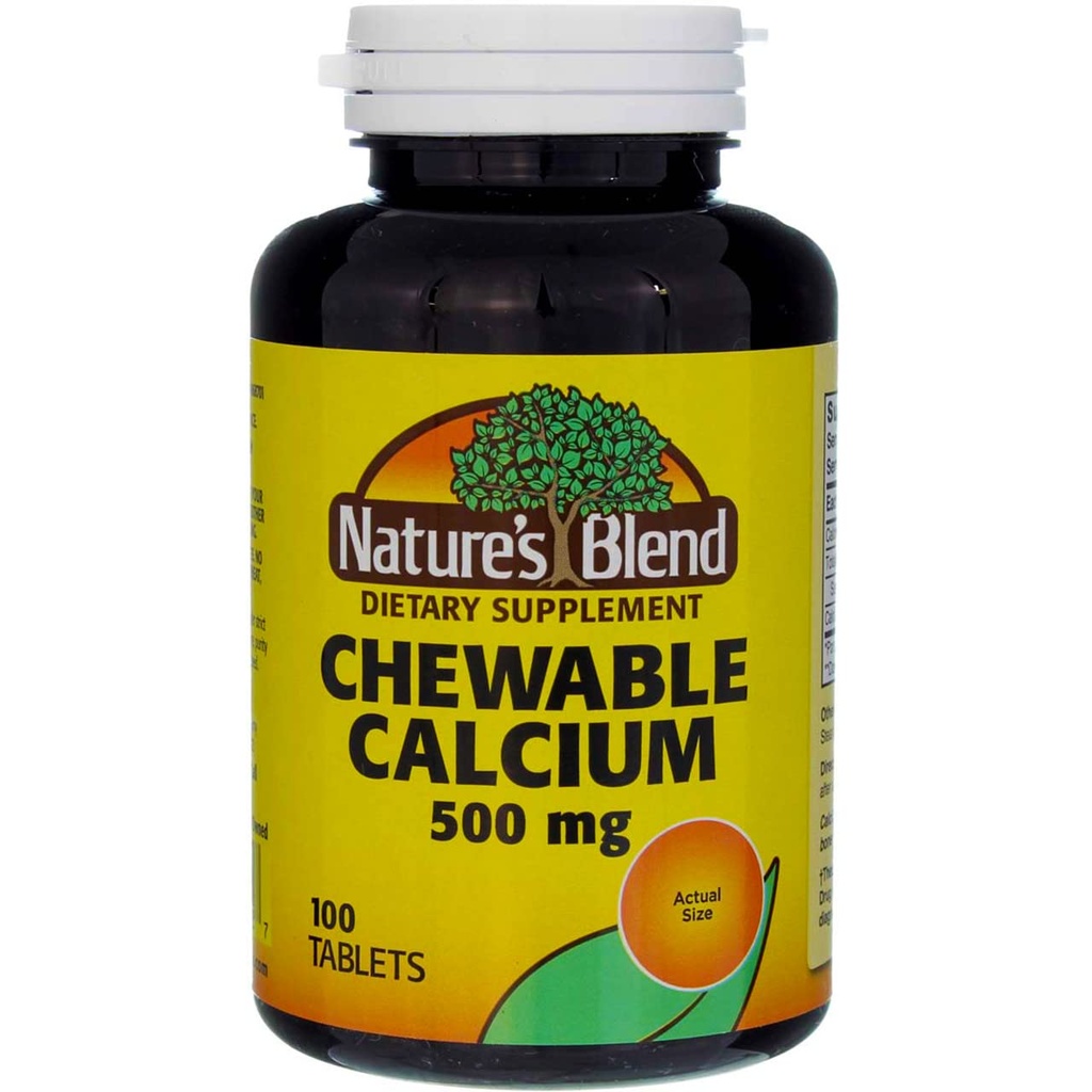 Naturens Blend Calcium Chewable Bavarian Cream 500 mg 100 Tabs