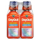 Vicks DayQuil Svær Cold & Flu Liquid Medicine, Daytime Relief for Hovedpine, Fever, Sore Throat, Minor Aches & Pains, Chest Congestion, Stuffy Nose, Nasal Congestion, Sinus Pressure, & Hough, 2x12oz
