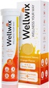 4-in-1 Daily Vitals for Wellness - Elektrolyter, Immunitet, Antioxidanter og Probiotika. C-vitamin 1000 mg, natrium 200 mg, kalium 100 mg, vitamin D3, B12 og mere. Brusetabletter